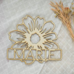 Namensschild Blume - Laserdatei & Plotterdatei