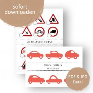 Autos zuordnen & Bingo ab 3 Jahre– zum Ausdrucken