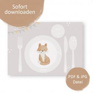 Montessori Platzset Fuchs A3 – zum Ausdrucken