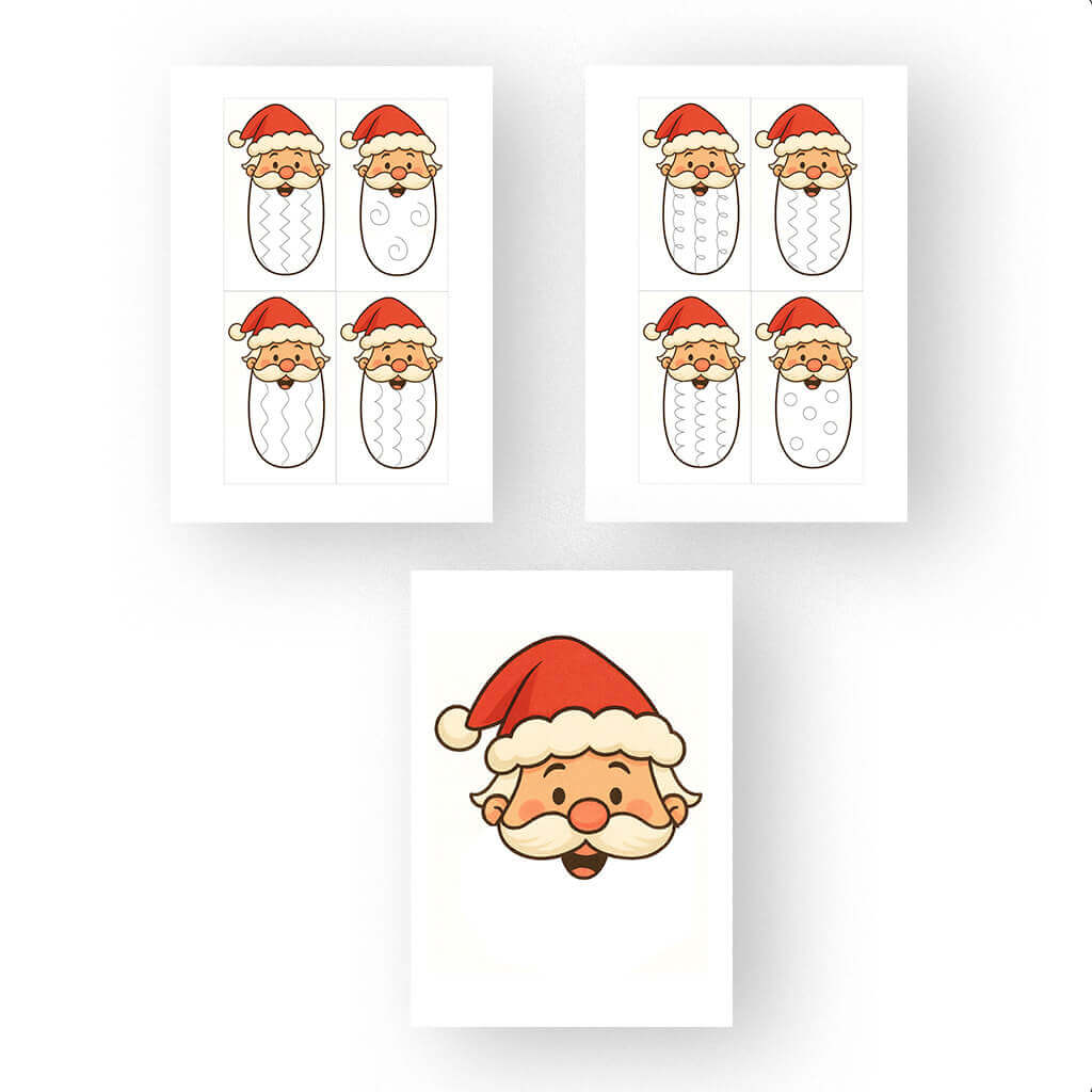 Weihnachtsmann Schwungübung ab 3 Jahre– zum Ausdrucken – Bild 2