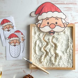 Weihnachtsmann Schwungübung ab 3 Jahre– zum Ausdrucken