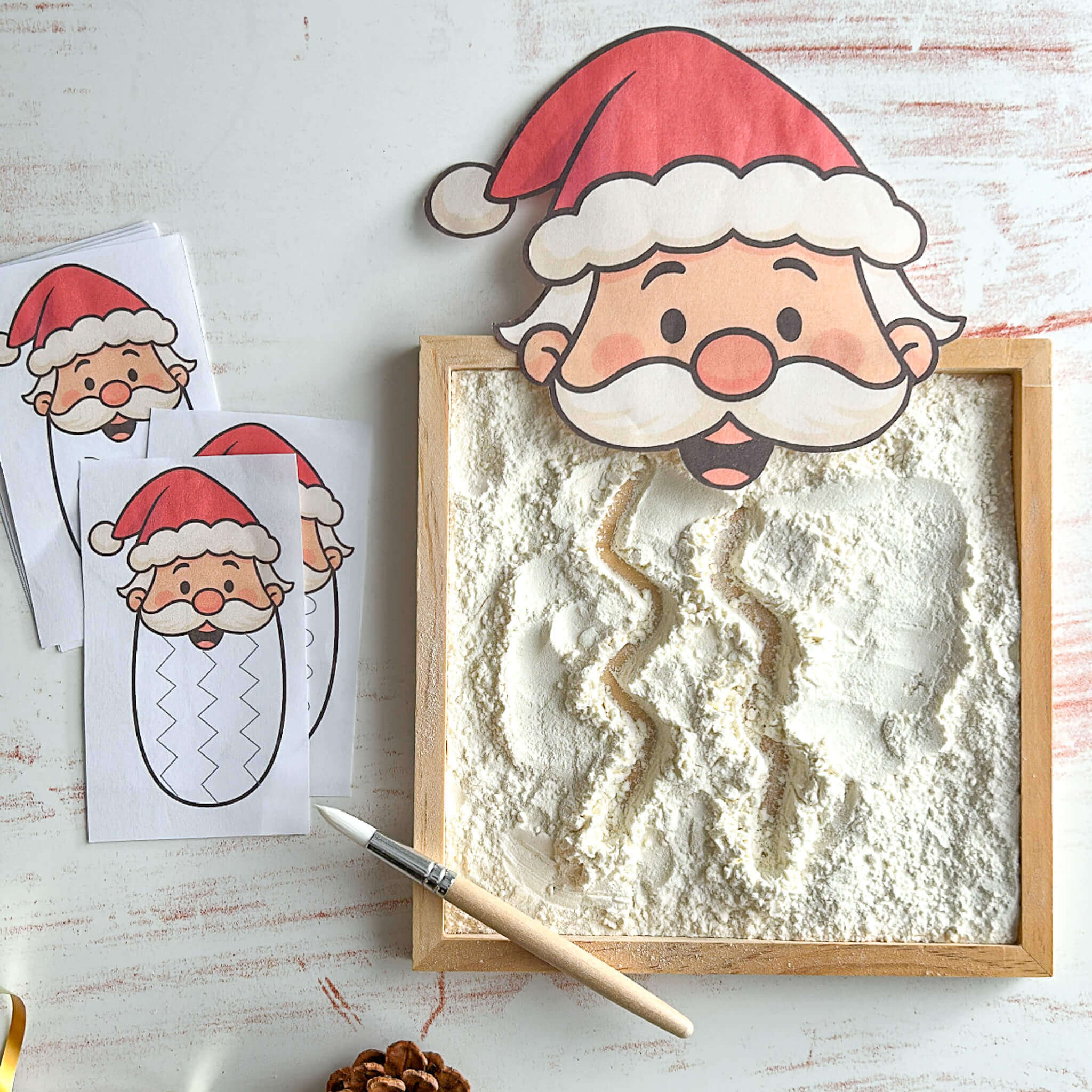 Weihnachtsmann Schwungübung ab 3 Jahre– zum Ausdrucken